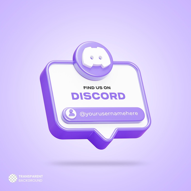 Free PSD find us on discord social media 3d render banner