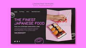 Free PSD the finest japanese food landing page template