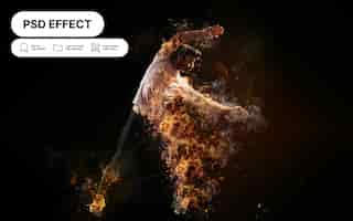 Free PSD fire photo effect