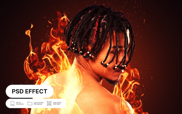 Free PSD fire photo effect