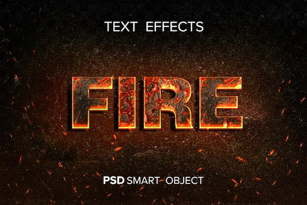 Fire text effect photoshop with flying spark