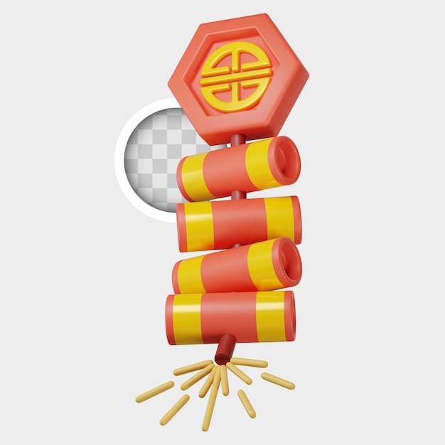 Fireworks for chinese new year 3d illustration