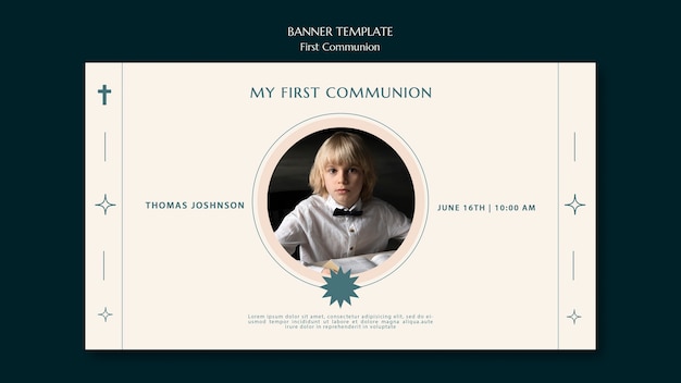 Free PSD first communion banner template