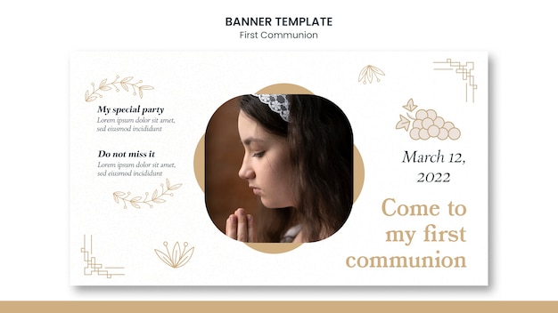 Free PSD first communion banner template