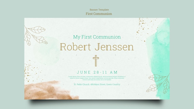 First communion banner template