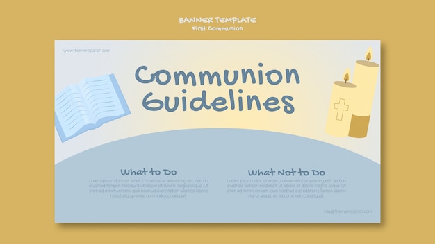 Free PSD first communion banner template