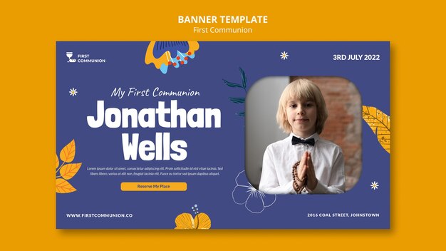 First communion banner template