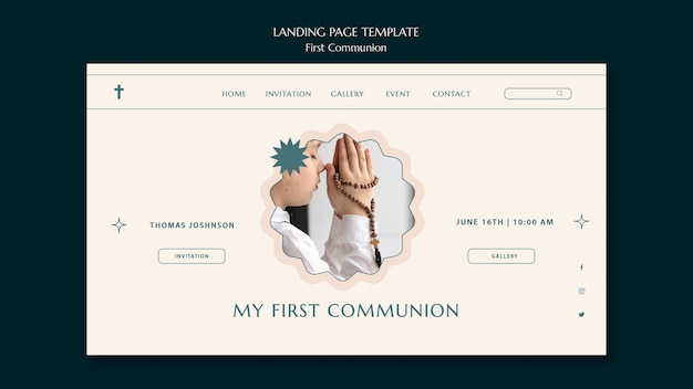 First communion landing page template
