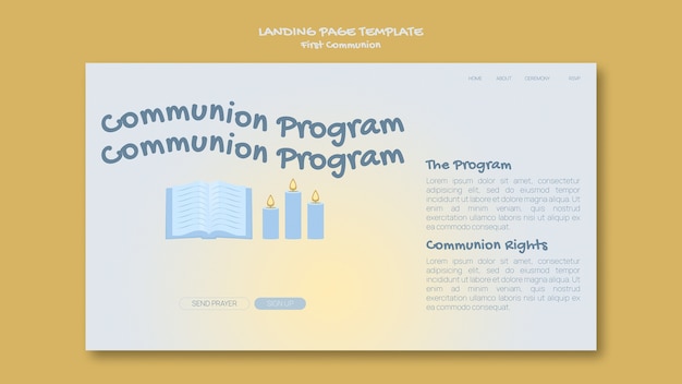 First communion landing page template