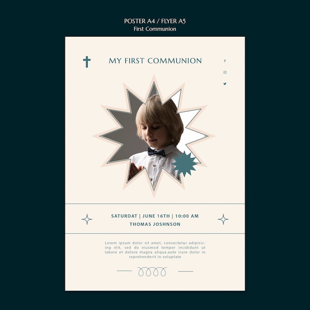 Free PSD first communion poster template