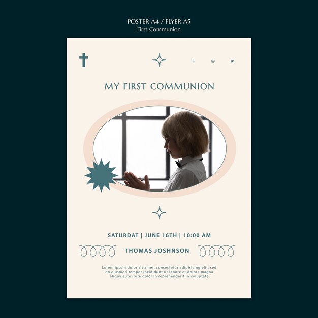 First communion poster template