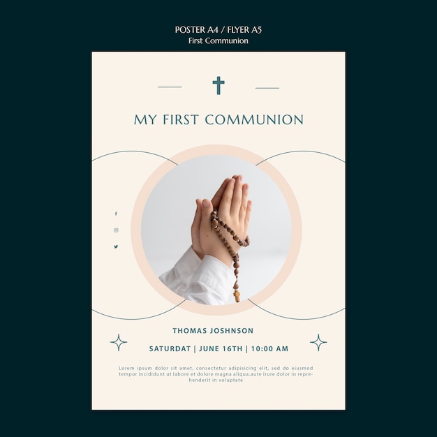 Free PSD first communion poster template