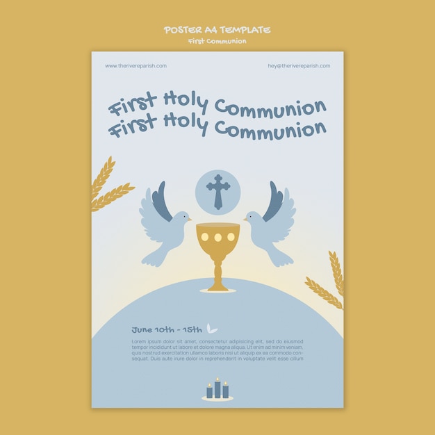 Free PSD first communion poster template