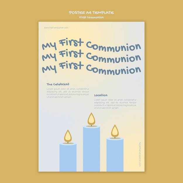 Free PSD first communion poster template