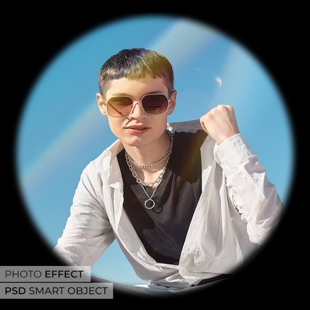 Free PSD fish eye photo effect