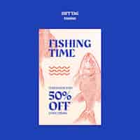 Free PSD fishing time gift tag