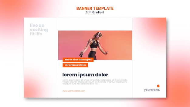 Fit cardio girl banner web template