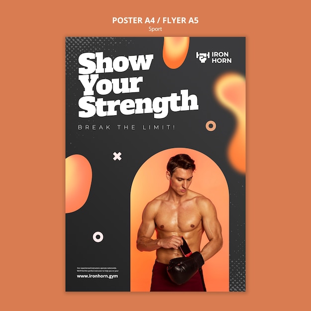 Free PSD fit man poster template