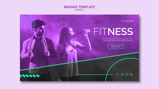 Free PSD fitness concept banner template