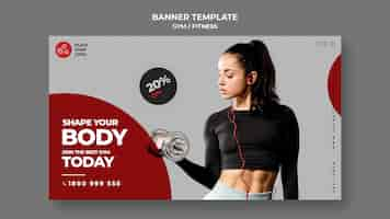 Free PSD fitness concept banner template