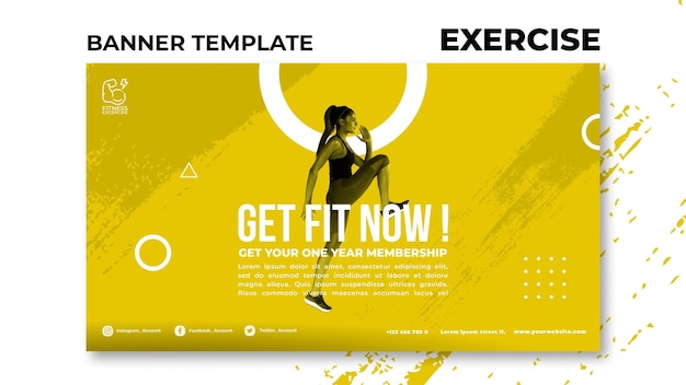 Fitness exercise banner template