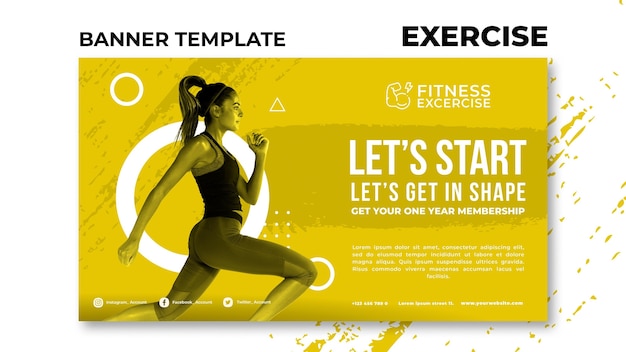 Free PSD fitness exercise banner template