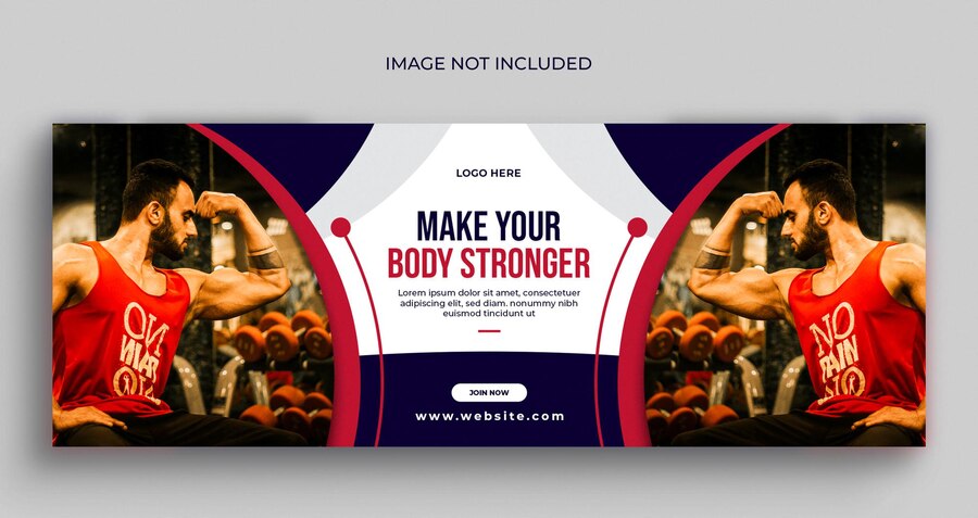  Fitness or gym facebook cover, web banner, and social media post template Premium Psd