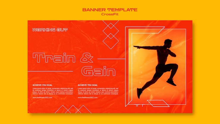 Free PSD fitness and health horizontal banner template