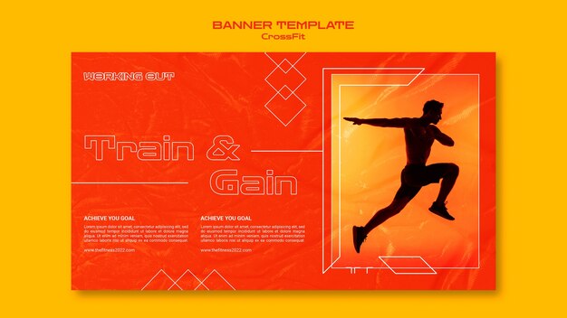 fitness and health horizontal banner template