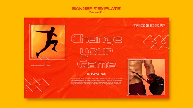 fitness and health horizontal banner template