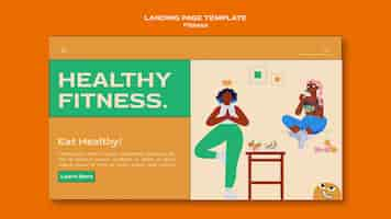 Free PSD fitness and health landing page template