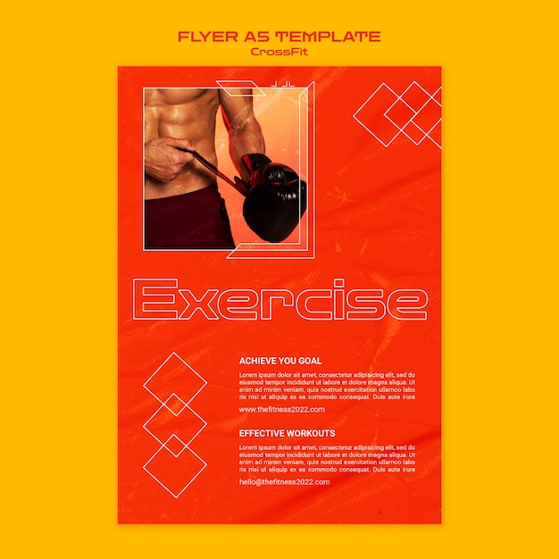 Fitness and health vertical flyer template