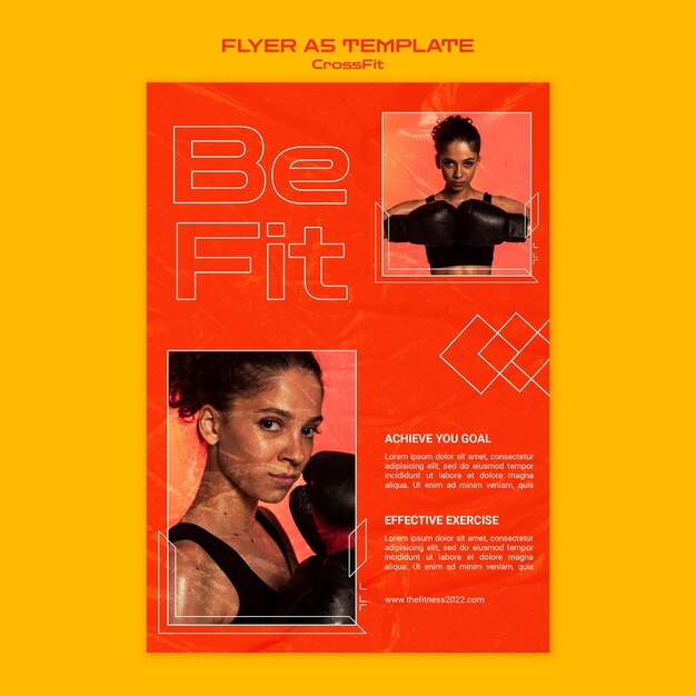 Fitness and health vertical flyer template