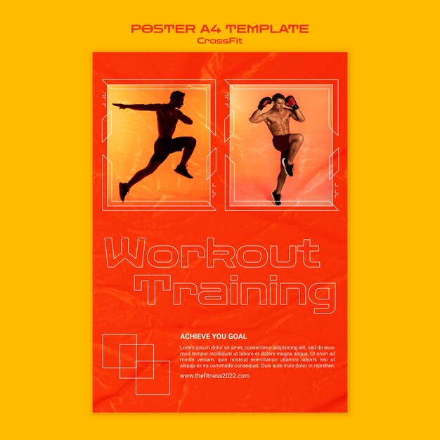 Fitness and health vertical poster template