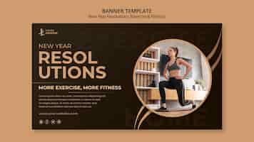 Free PSD fitness new year resolution banner template