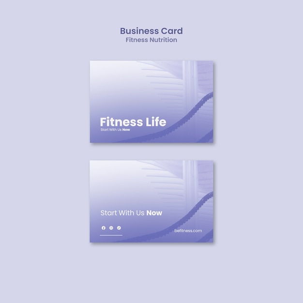 Free PSD fitness nutrition business card template