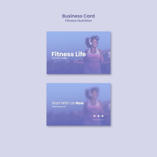 Free PSD fitness nutrition business card template