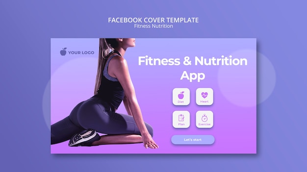 PSD gratuito modello di copertina di facebook nutrizione fitness