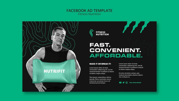 PSD gratuito modello facebook nutrizione fitness