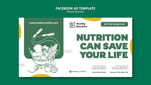 Fitness nutrition facebook template