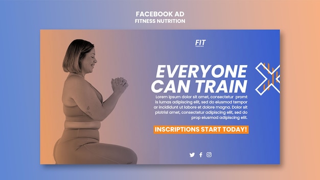 PSD gratuito modello facebook nutrizione fitness