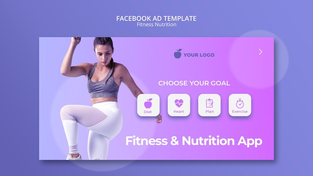 PSD gratuito modello facebook nutrizione fitness