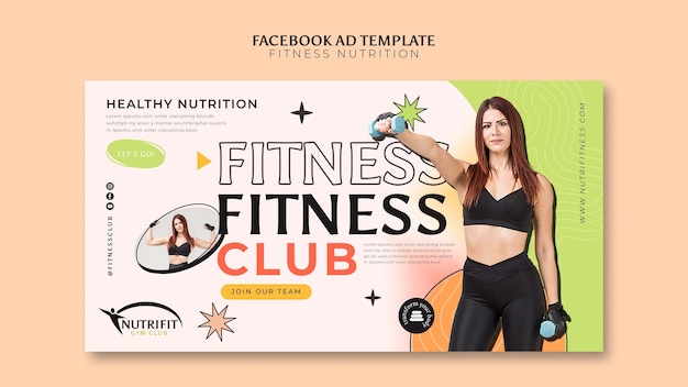 PSD gratuito modello facebook nutrizione fitness