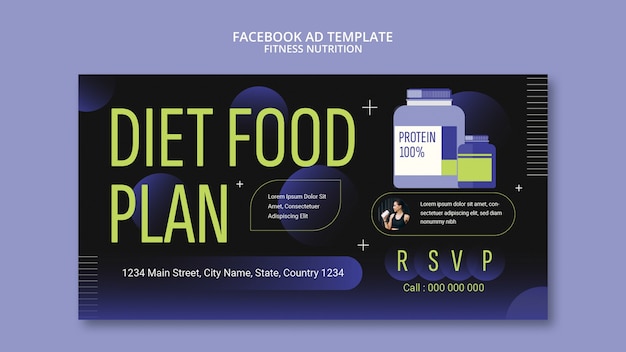 Free PSD fitness nutrition facebook template