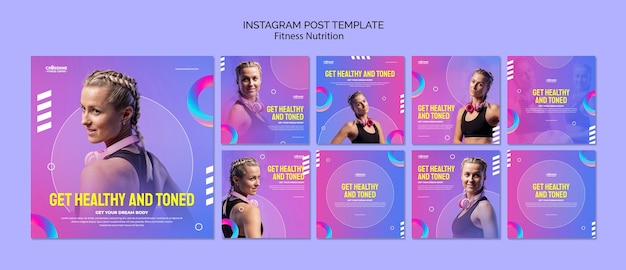 Free PSD fitness nutrition instagram posts