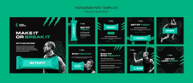 Free PSD fitness nutrition instagram posts