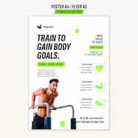 PSD gratuito modello di poster di nutrizione per il fitness