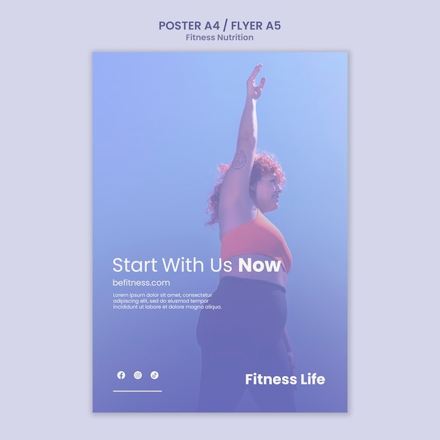 Free PSD fitness nutrition poster template