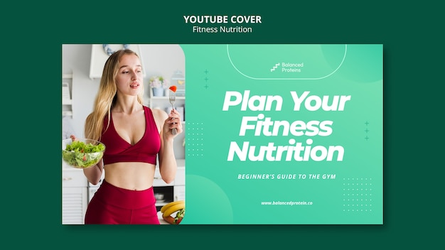 Free PSD fitness nutrition youtube cover template