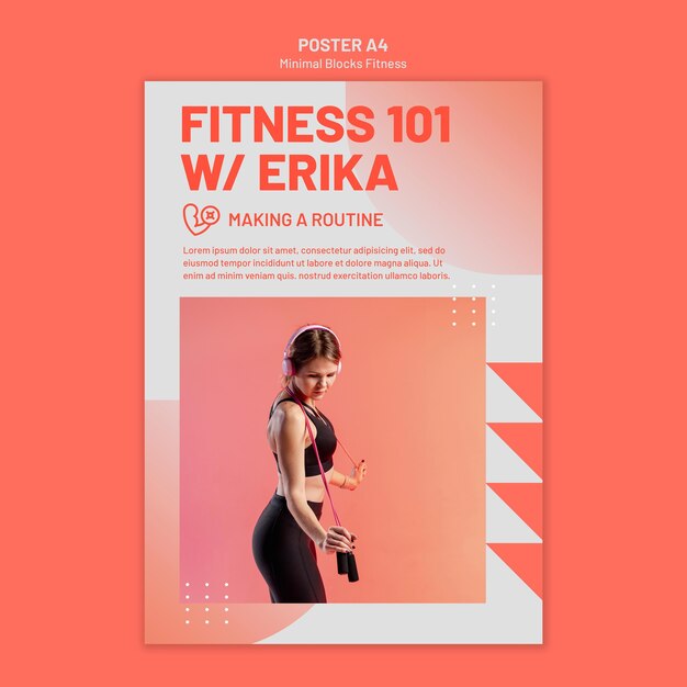 PSD gratuito modello di poster di fitness